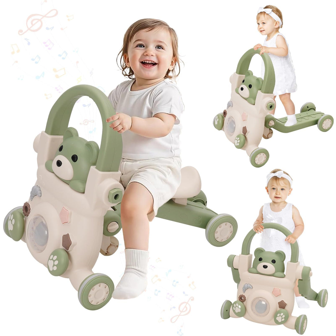 Baby Lauflernwagen 3 in1,mit Lichtern, Musik und Spielzeug,Regulierbarer Geschwindigkeit Baby Walker
