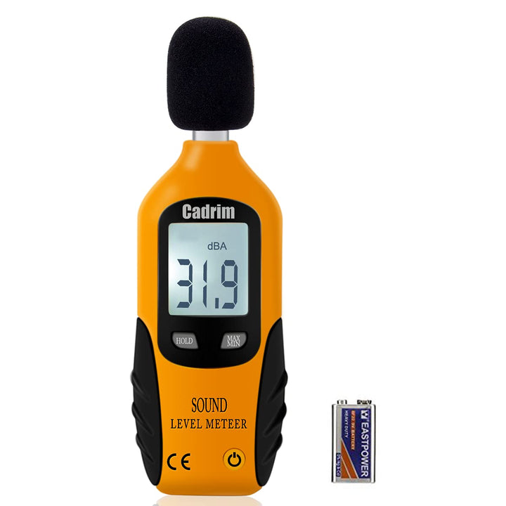 Cadrim Digital Schallpegelmessgerät, Tragbare Schallpegelmesser 30dB bis130dB Dezibel Messgerät mit