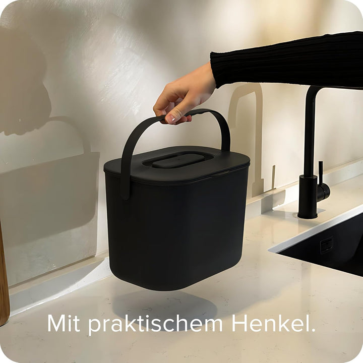 Black Sweden Home Biomülleimer Küche - 7L - Design Komposteimer mit Sieb - Bio-Mülleimer Geruchsdich