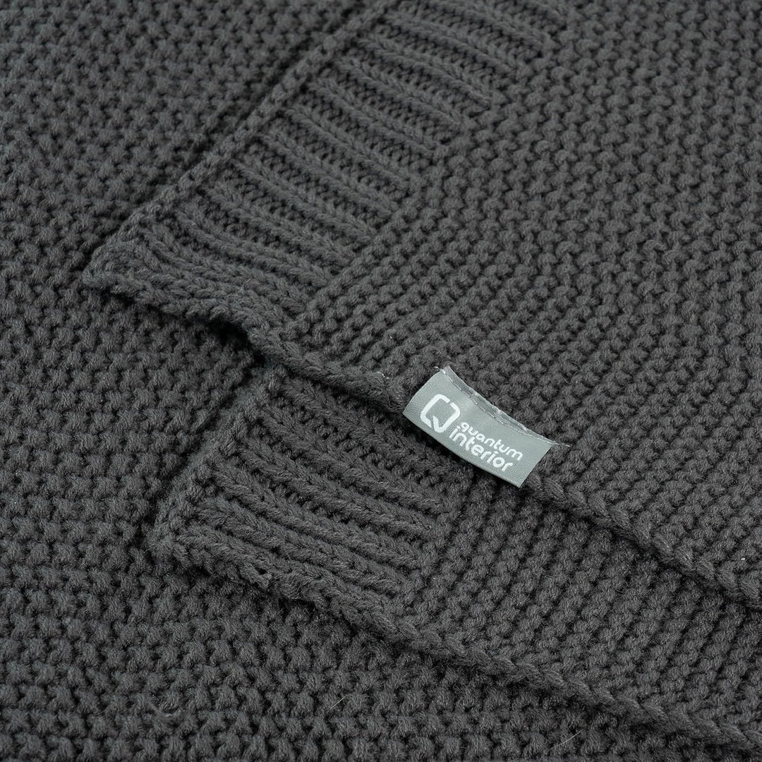 Strickdecke mit hochwertiger Randverarbeitung, Sommerdecke wie Handgestrickt, weiche Kuscheldecke, m