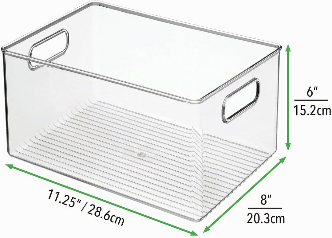 mDesign Ablagebox mit integrierten Griffen – grosse Aufbewahrungsbox für Make-up, Handtücher, Seifen