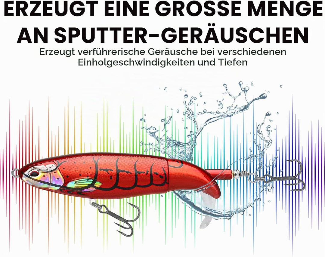 TRUSCEND Topwater Angelköder mit BKK Haken, Whopper Angelköder für Süsswasser oder Salzwasser, Schwi