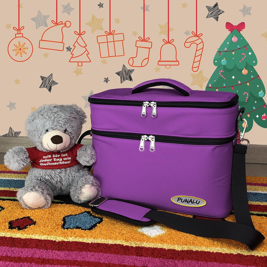 grosse Tasche für Toniebox, viel Platz für Tonie Hörfiguren, Toniebox Tasche (grün) Lila, Lila