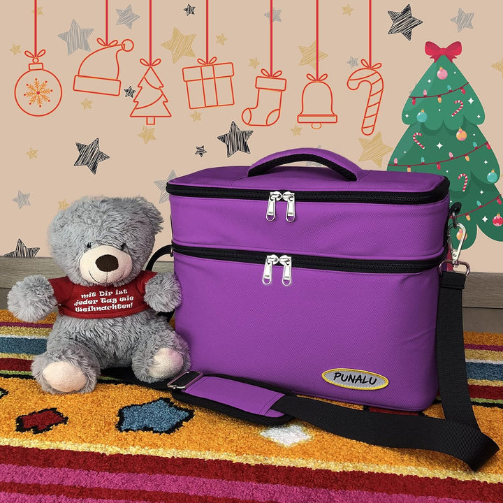 grosse Tasche für Toniebox, viel Platz für Tonie Hörfiguren, Toniebox Tasche (grün) Lila, Lila