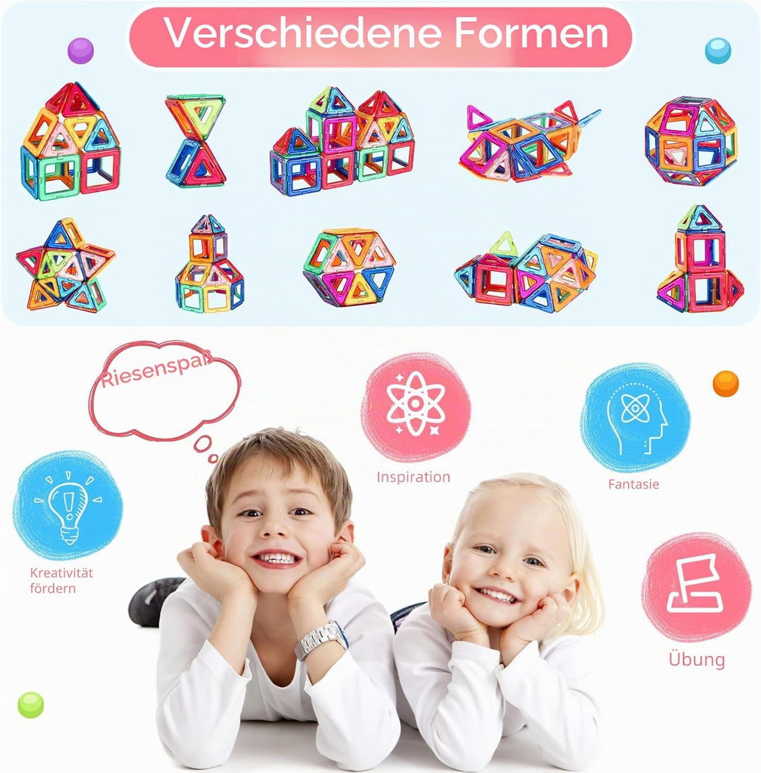 aaczly Magnetische Bausteine 50 Teile Magnetbausteine Magnet Spielzeug Kinder 3D Magnetspielzeug Mag