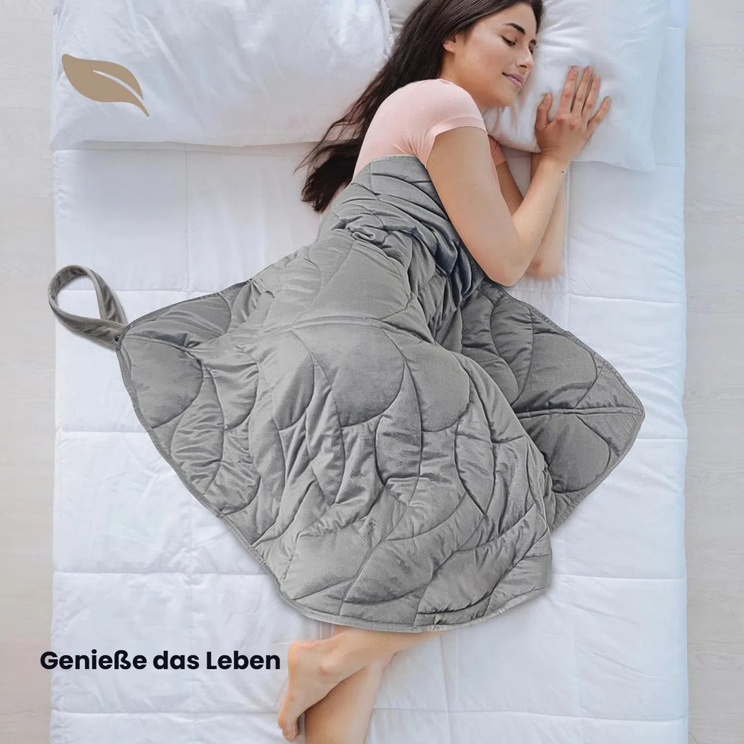 Gewichtsdecke 3,2 kg für Erwachsene - Tiefschlaf und bessere Erholung - Kuscheldecke aus Kristallsam