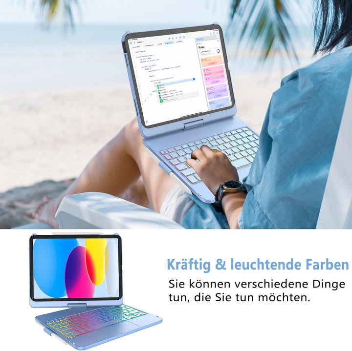 KARFUN Tastatur Hülle für iPad 10 Generation/11 Generation A16 | KARFUN Tastatur Hülle für iPad 10 G