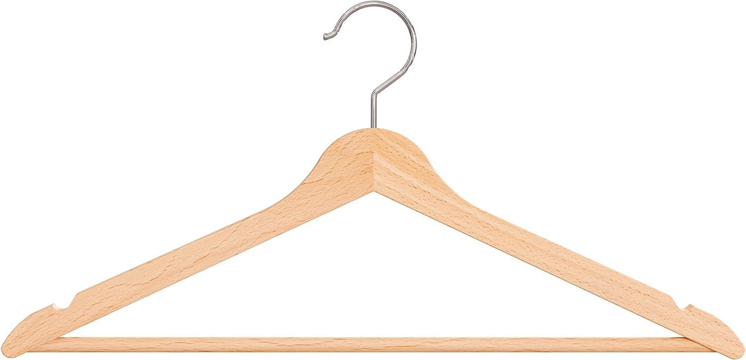 OGIVO Kleiderbügel aus Holz - Holzbügel Natur für Ihren Garderobe - Haken um 360° drehbar - Einkerbu