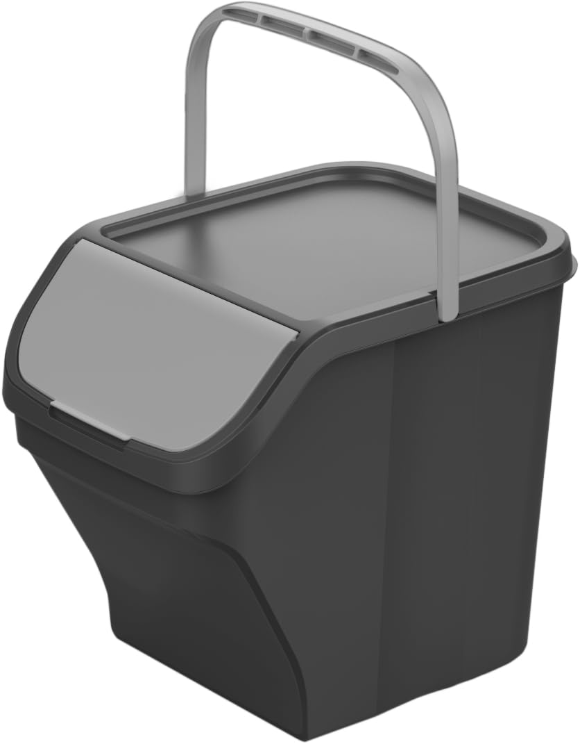 Gardissimo "Stack / 4 x 25 Liter Mülleimer - Küche Stapelbox 4 Fächer - Mülltonnenbox 4er - Abfallei