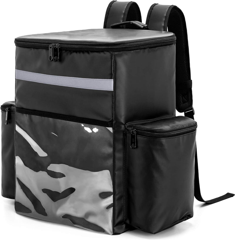 Trunab Kühltasche Lieferrucksack Isoliert Schwarz, Wasserdichter Insulated Bag Thermorucksack Transp