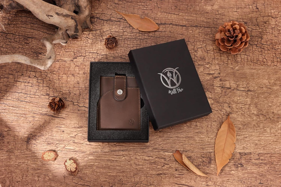 Will Fire® Nano Wallet | Minimal Slim Wallet | Mini Geldbörse Herren & Damen klein | Leder Portmonee