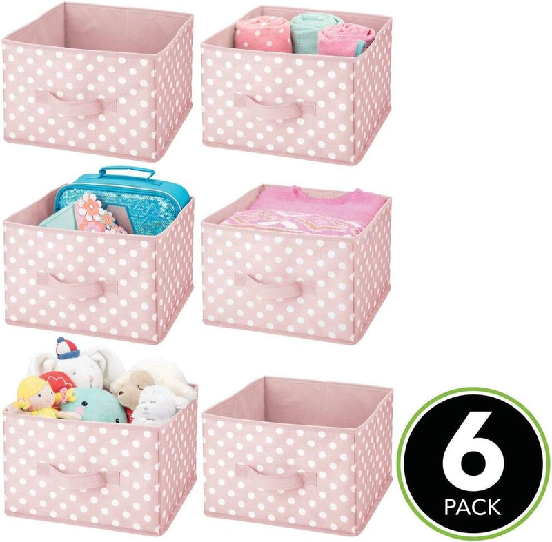 mDesign 6er-Set Aufbewahrungsboxen – gepunktete Boxen zur Aufbewahrung für Ordnung im Kinderzimmer –