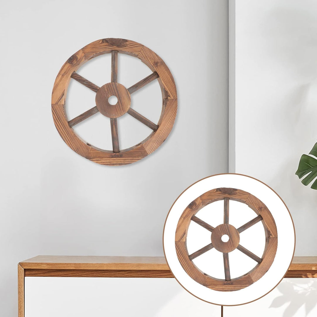 Happyyami Rad Dekoration Rustikales Wagenrad Retro- Wanddekoration Wagenradkunst Dekorativer Wagen D