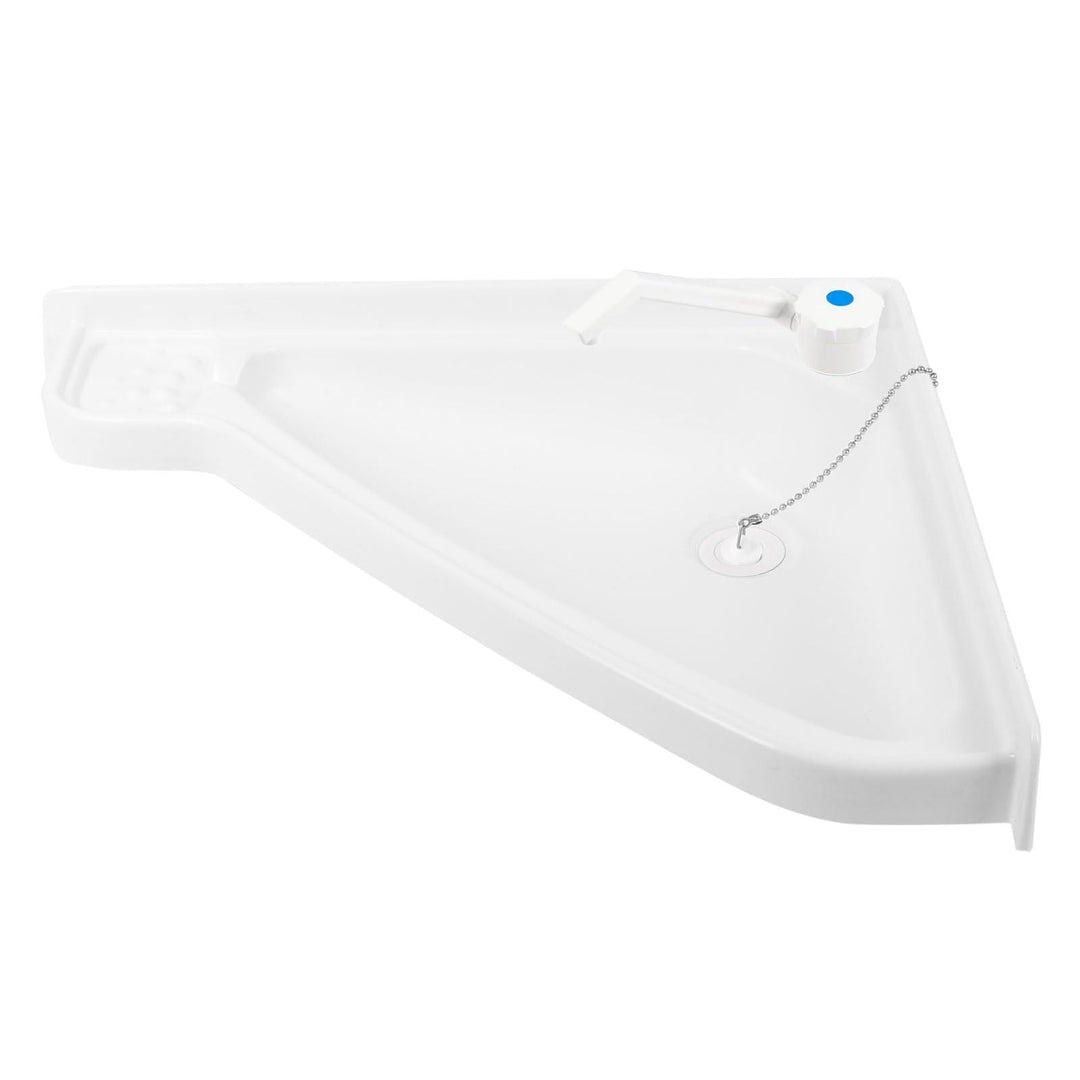 Eckwaschbecken klein 41,5 x 35 x 6 cm Waschbecken für Wohnwagen, Wohnmobil inkl. Wasserhahn, Ablaufg
