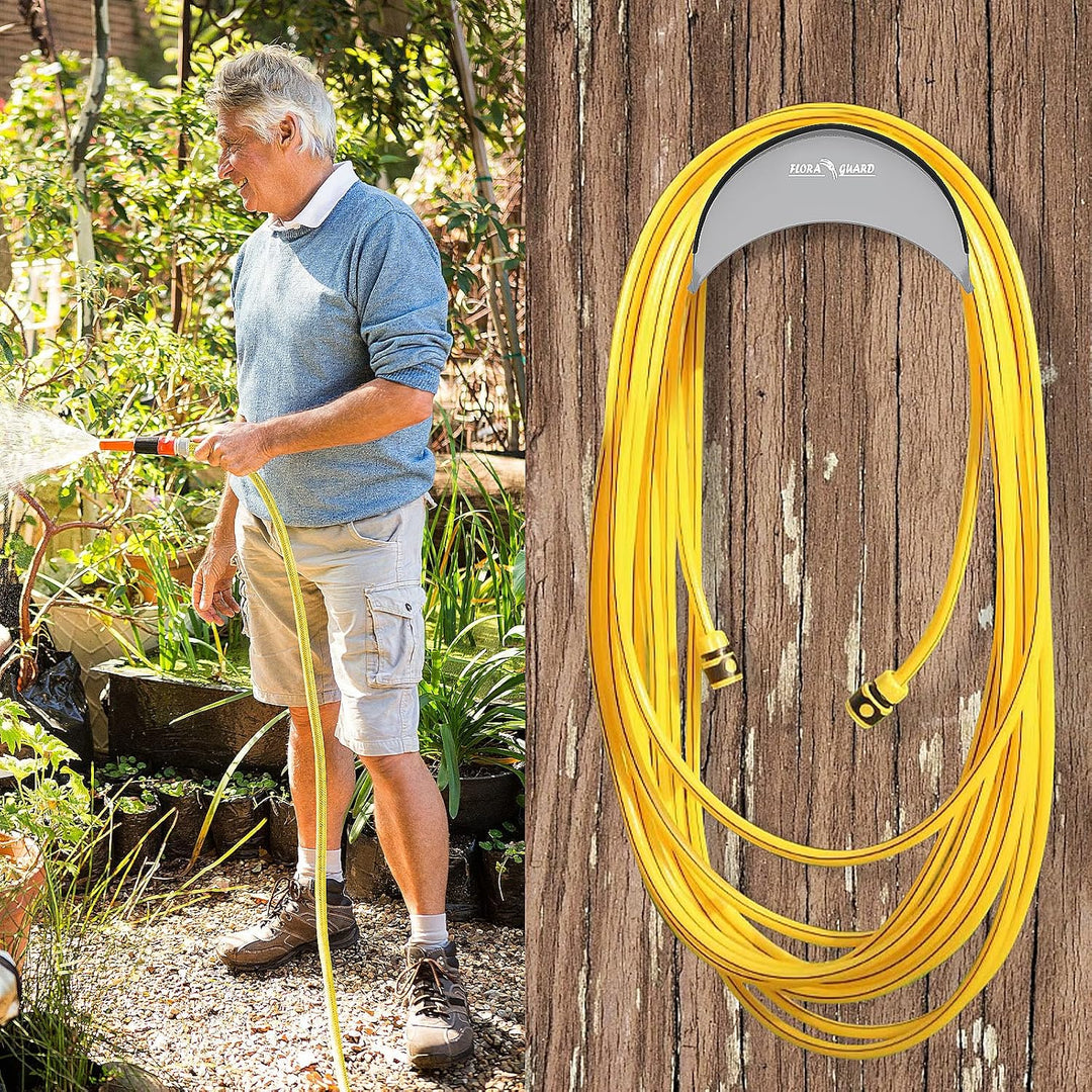 FLORA GUARD Schlauchhalter, Gartenschlauchhalter, Metall, Wandschlauchhalter korrosionsbeständige Sc