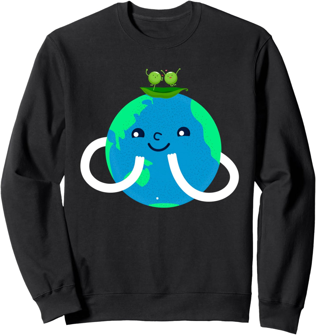 Lustige Erbsen auf Erden Weltfriedenswortspiel Sweatshirt