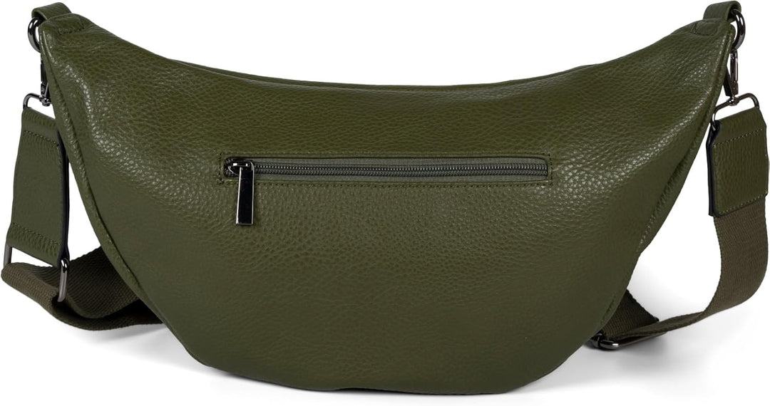 styleBREAKER Damen Halbmond Crossbody Schultertasche, abnehmbarer verstellbarer Schultergurt, Einfar