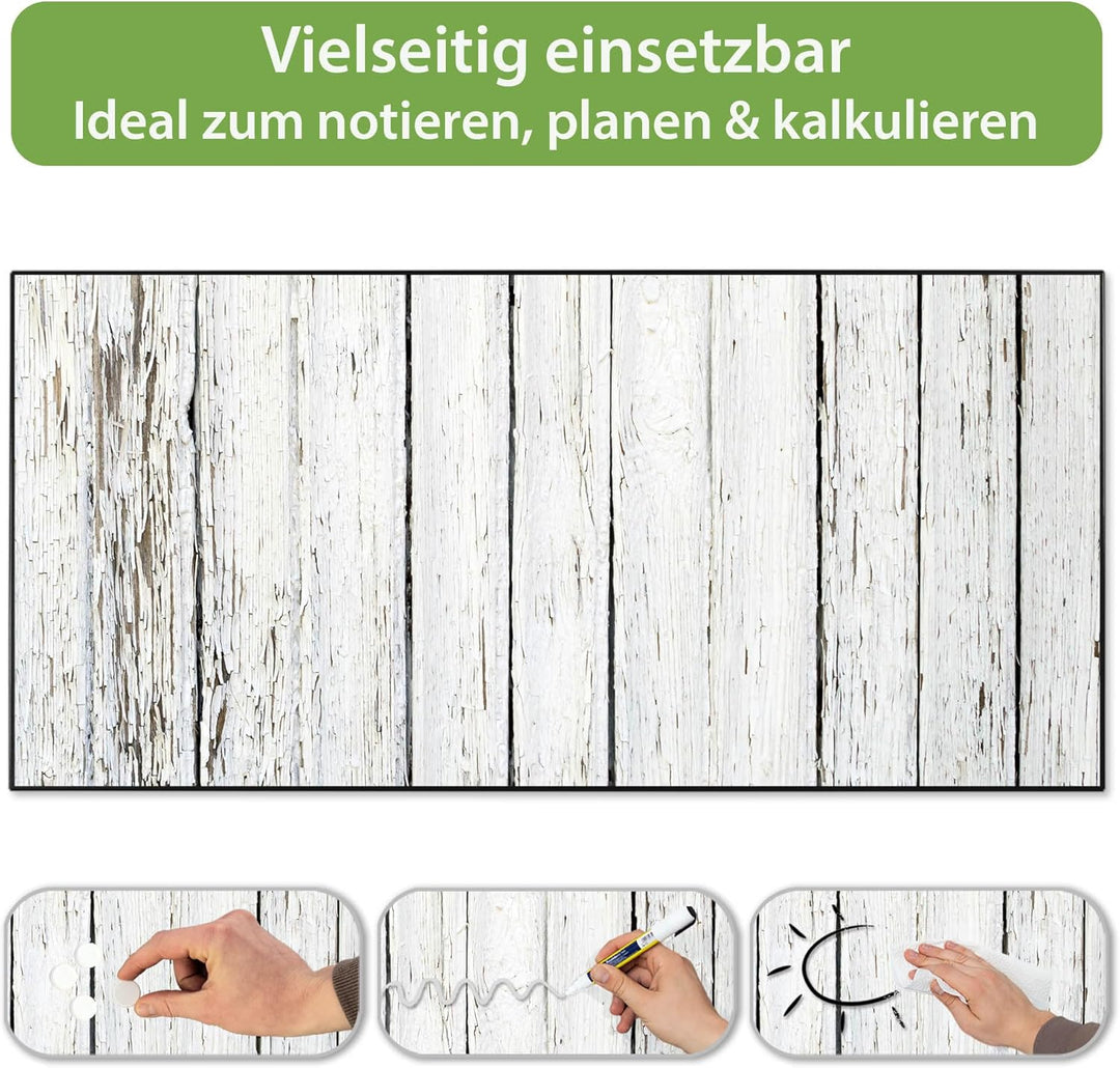 banjado Magnettafel schwarz 78 x 37cm / Magnetwand Metall/Magnetpinnwand als Memoboard/Pinnwand Magn