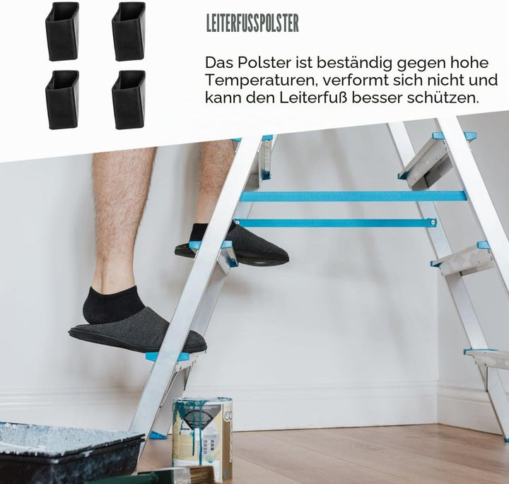 Operitacx Rutschfeste Leiter Fussmatten 4X3.5X2.5Cm Gummi Schutzhülle Für Stehleiter Leitern Füsse S