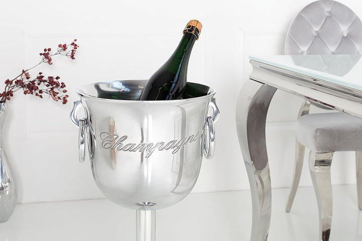 Riess Ambiente eleganter Sektkühler Champagne 75cm Silber poliert Flaschenkühler Flaschenhalter Flas