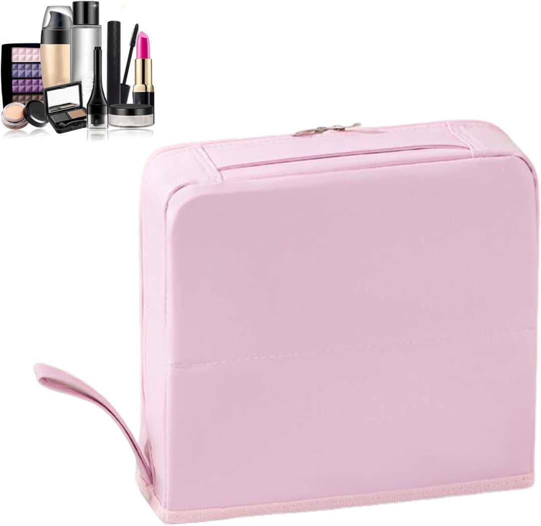 Reise-Kosmetiktasche, parallele Make-up-Tasche, grosse Kapazität, Organizer mit Fächern, wasserdicht