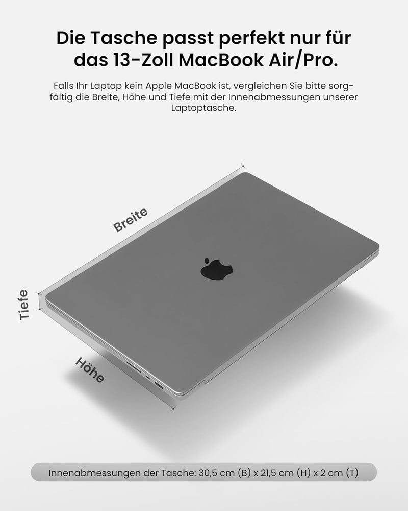 tomtoc 360° Tasche Hülle für 13-Zoll MacBook Air M2/A2681 M1/A2337 2023-2018, 13-Zoll MacBook Pro M2