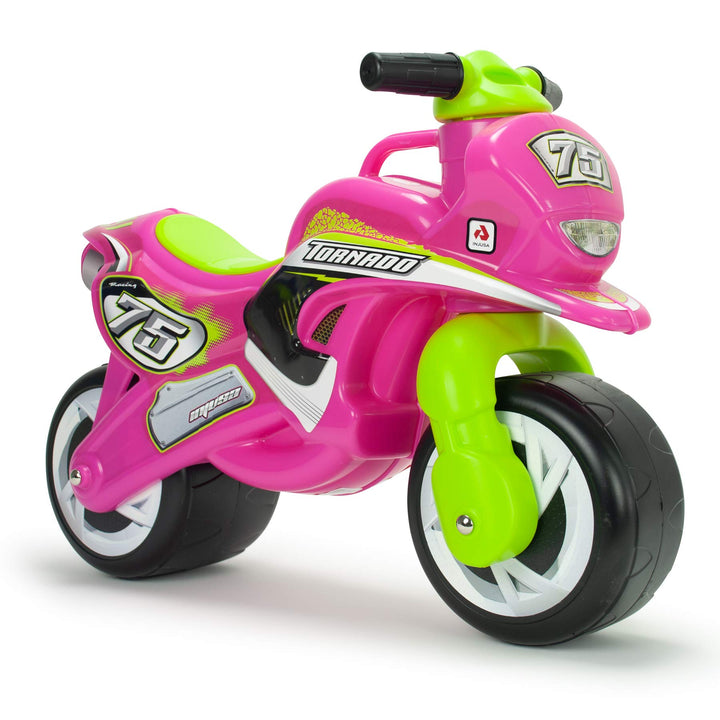 INJUSA - Moto Laufrad Tundra Tornado Pink, Ride-on für Kinder von 18 bis 36 Monaten, mit permanenter