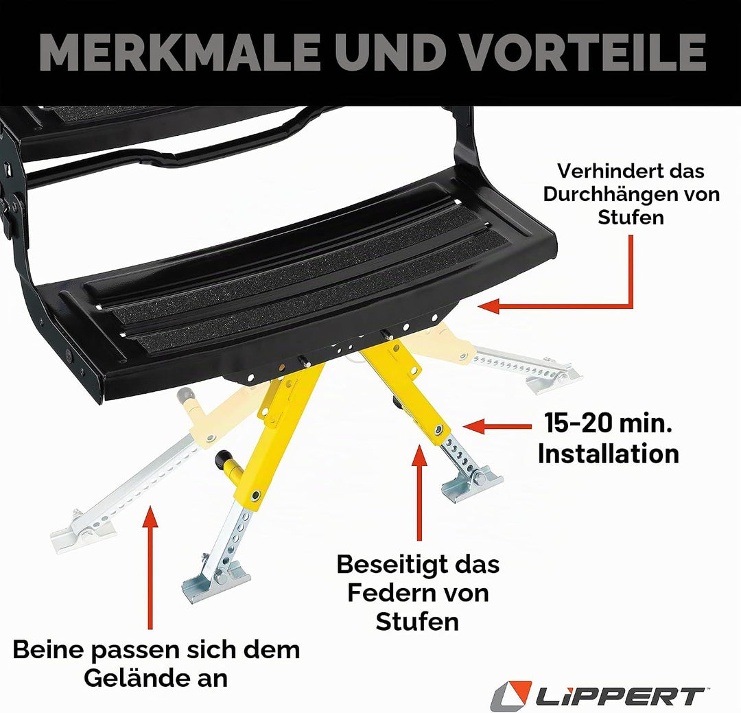 Lippert Solid Stance RV-Trittstabilisator-Set für 5. Räder, Reiseanhänger und Wohnmobile, Stabilisat