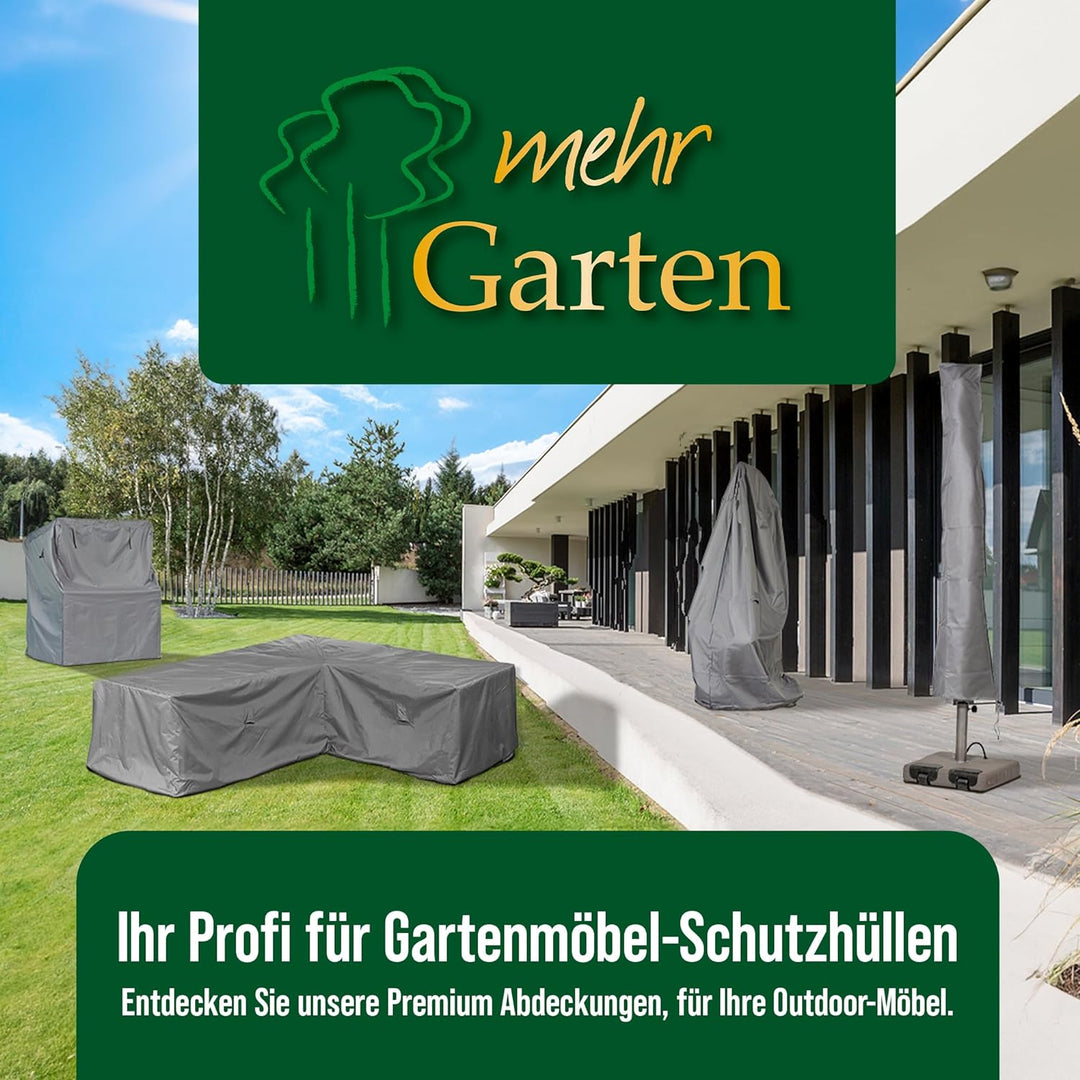 Mehr Garten Sonnenschirm Schutzhülle für runde Schirme bis Ø300cm, eckige bis 230x230cm, grau, Oxfor