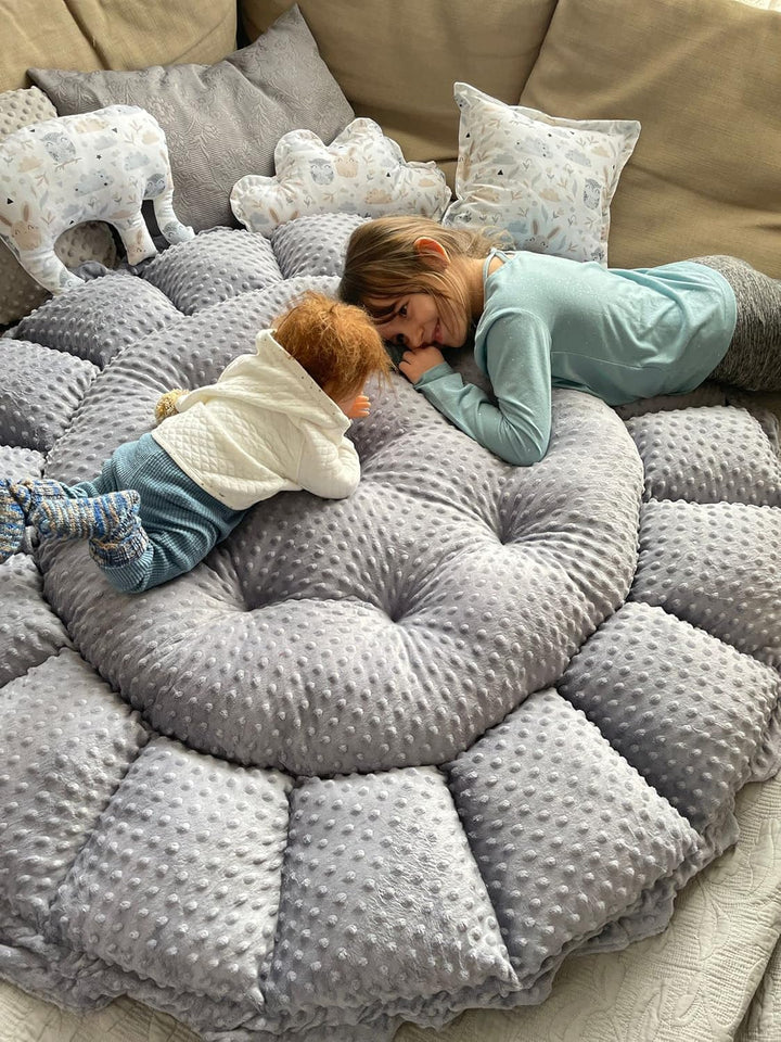 ENGELSNEST Kingsize XXL BABYNEST Nestchen-Ø 90cm Krabbledecke-Ø 155cm 2seitig Babynestchen Babykokon
