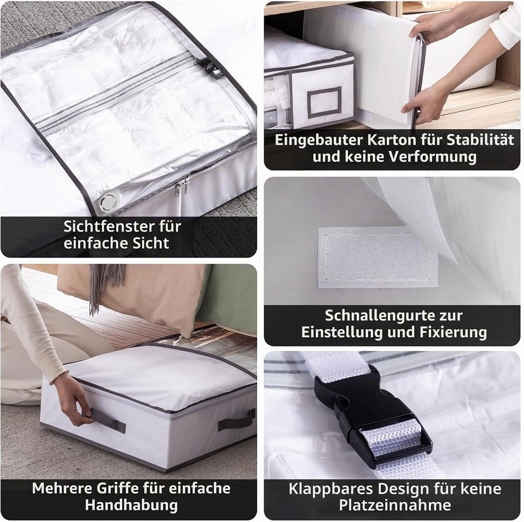 TAILI Vakuum Kleiderbeutel Aufbewahrungsbeutel 105 X 43 X 15 CM 2 in 1 Design Grau und Weiss Vakuumb