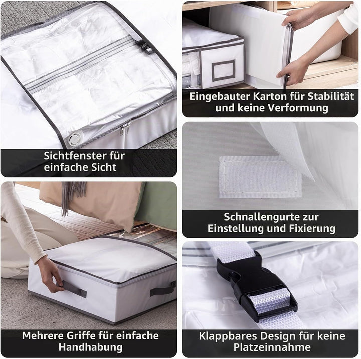 TAILI Vakuum Kleiderbeutel Aufbewahrungsbeutel 105 X 43 X 15 CM 2 in 1 Design Grau und Weiss Vakuumb
