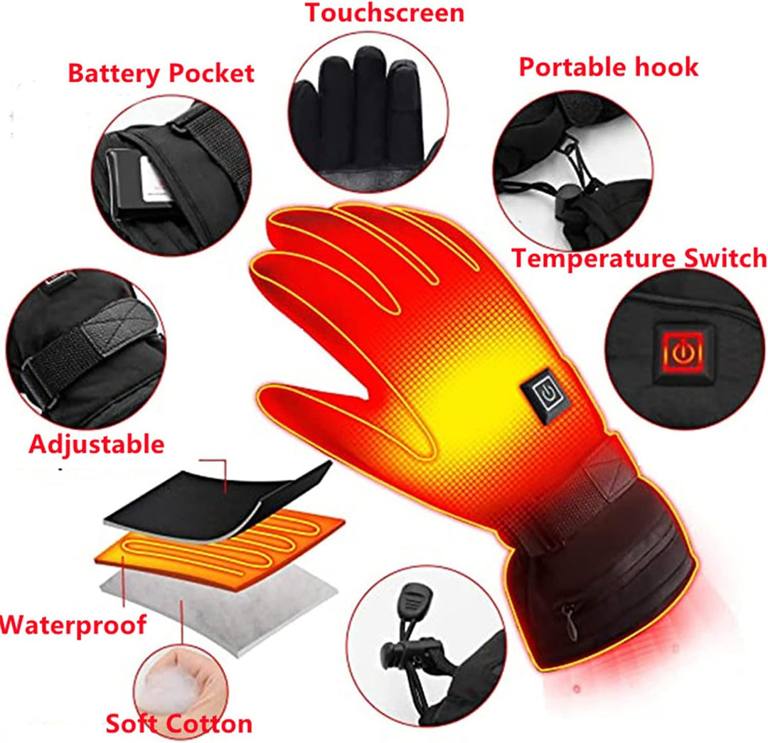Z-YQL Touchscreen Beheizte Handschuhe Winterheizung Handwärmer für Damen Herren Skifahren Snowboarde