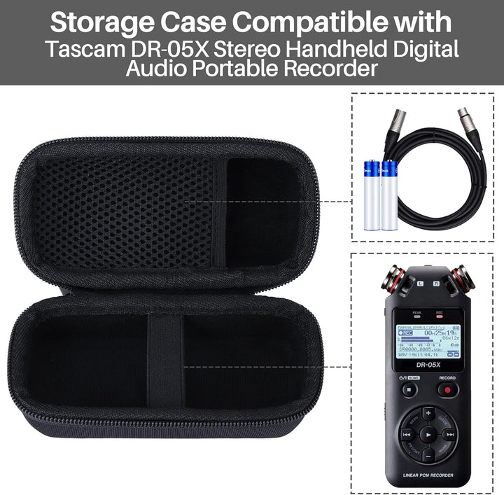 Hart Schutz Hülle Etui Tasche für Tascam DR-05XP / DR-05X Tragbarer Stereo-Audiorecorder für Tascam