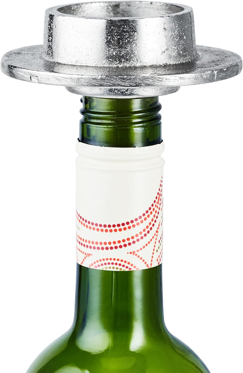 Michael Noll Kerzenhalter Bottle Flasche Weinflasche Aluminium Silber Teelicht - Kerzenständer, Kerz