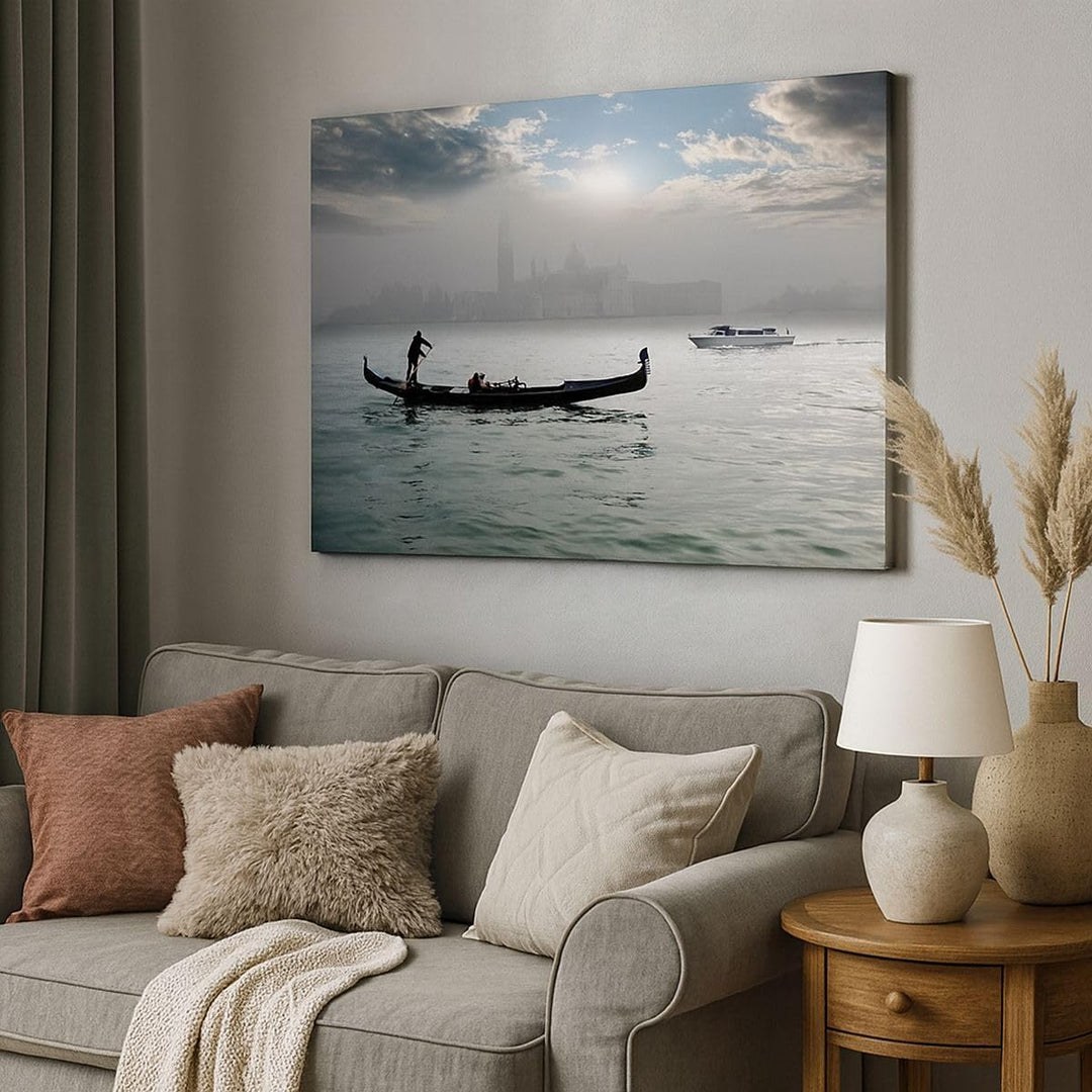 Bilder auf Leinwand 100x70cm Leinwandbild Venedig italien stadt wasser Gross Wanddeko Bild Schlafzim