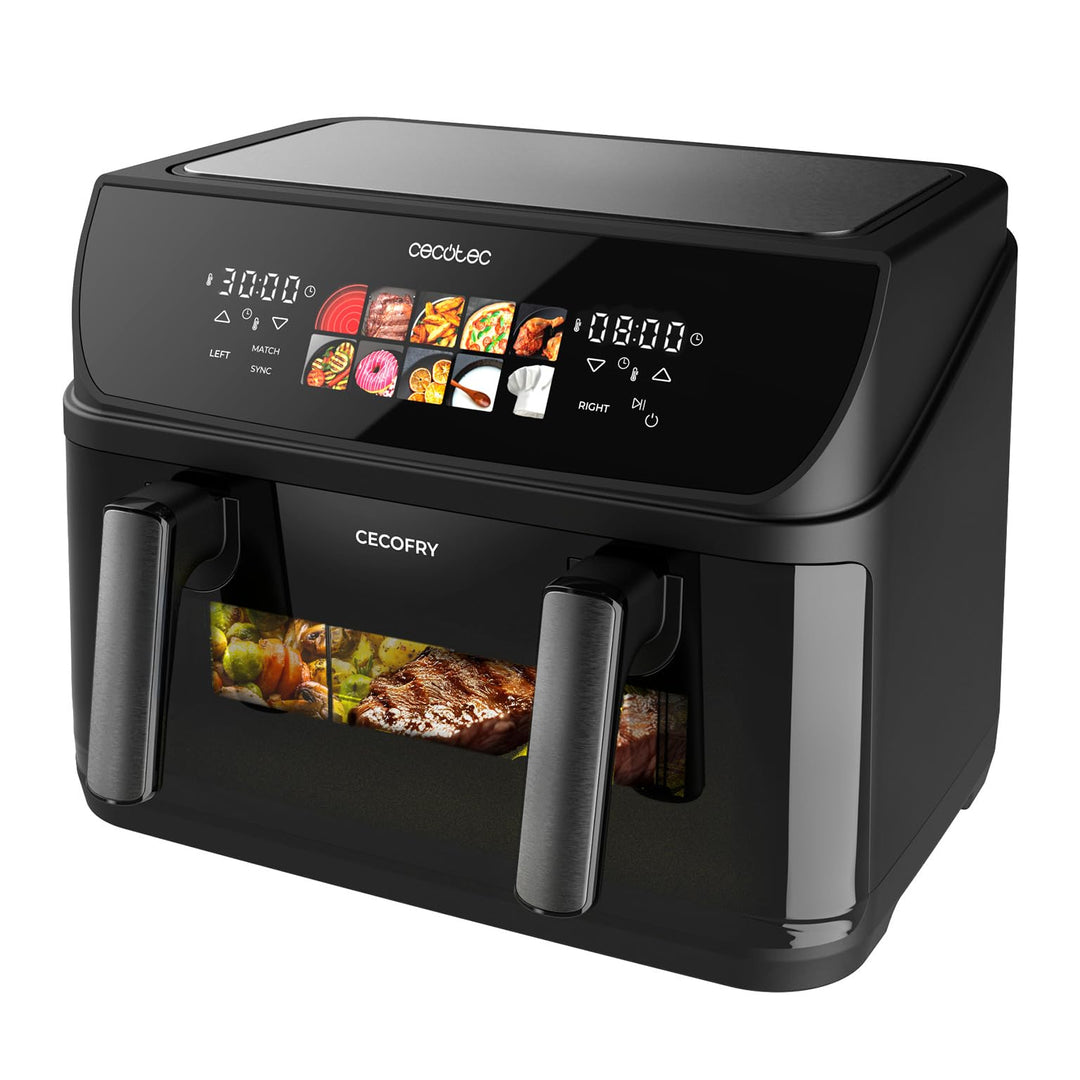 Cecotec Cecofry&Grill Duoheat 10000 Luftfritteuse, 10 l, 4 Widerstände, Air Fryer, Cecofry&Grill Duo