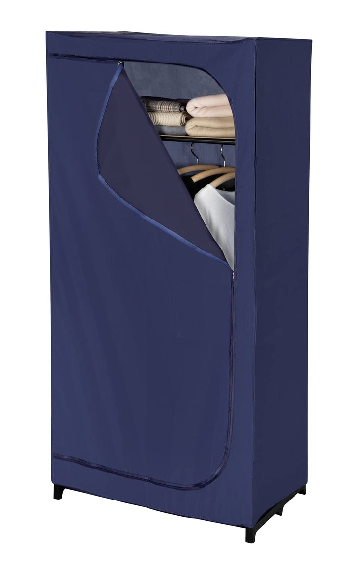 WENKO Kleiderschrank Business mit Ablage - mobile Garderobe, Faltschrank, Polyester, 75 x 160 x 50 c