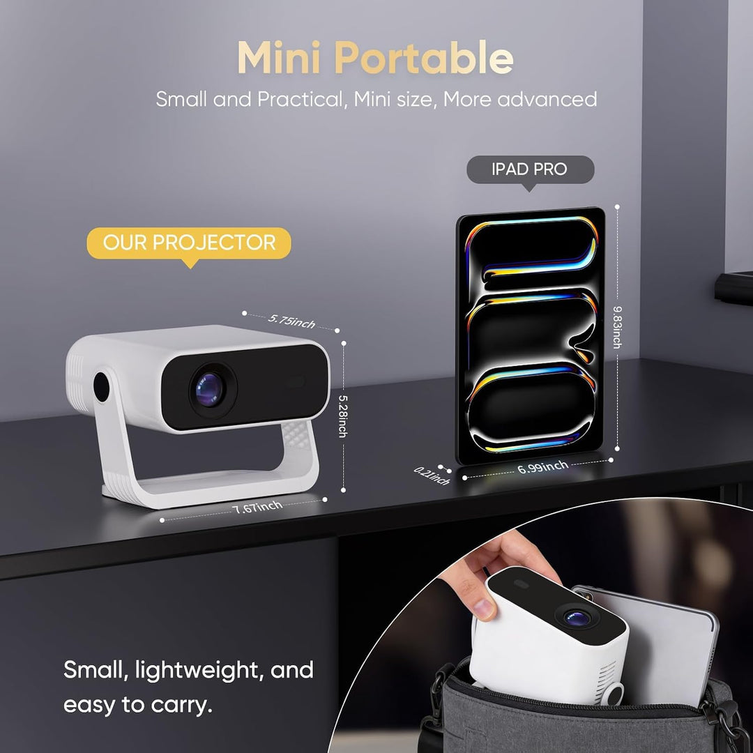 Wielio 2026 New Smart Projector Eingebaute Apps, Native 1080P 4K unterstützt, WiFi 6 &amp; Bluetooth 5.2