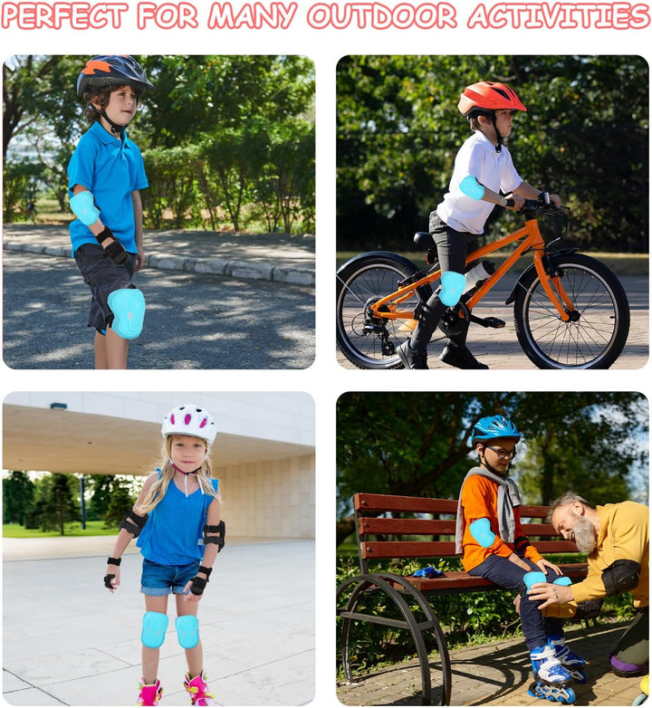 Knieschoner Kinder, Verstellbare Knieschützer Ellenbogenschoner Handgelenkschoner, Schoner Schützer