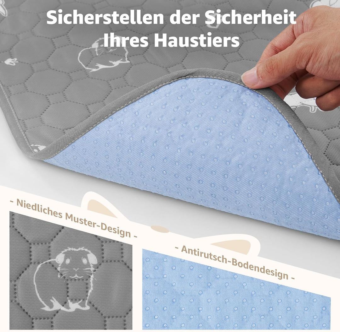 PICK FOR LIFE 60x120cm waschbar PIPI Pads für Meerschweinchen, 2 Stück super saugfähige PIPI Pads Ka