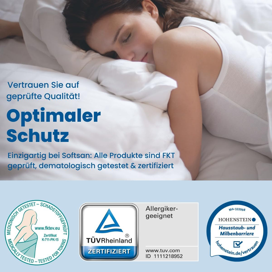 Softsan Protect Plus Allergiker Encasing Set 3-teilig: Kissenbezug 40x80 cm + Deckenbezug 135x200 cm