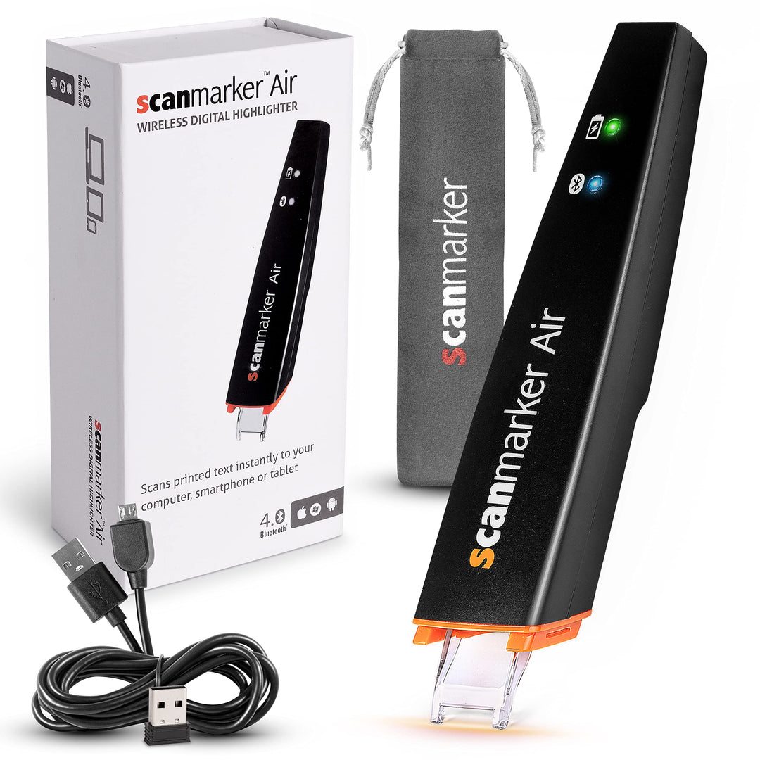 Scanmarker Air - Bluetooth-Scannerstift inkl. OCR, Textübersetzung und Sprachwiedergabe (Schwarz, Sc