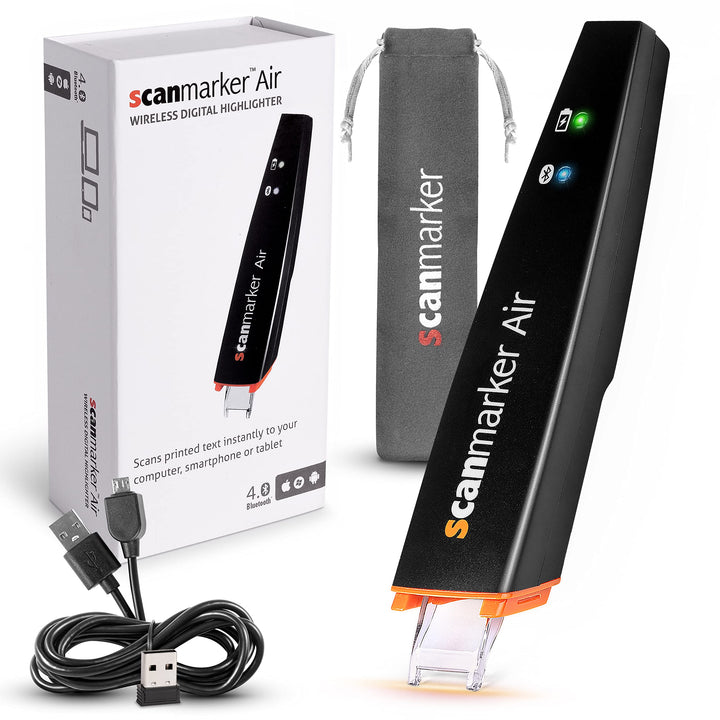 Scanmarker Air - Bluetooth-Scannerstift inkl. OCR, Textübersetzung und Sprachwiedergabe (Schwarz, Sc