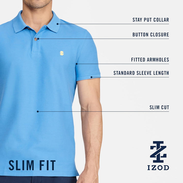 IZOD Herren Big & Tall Advantage Performance Polohemd Schmale Passform L Helles Kobaltblau
