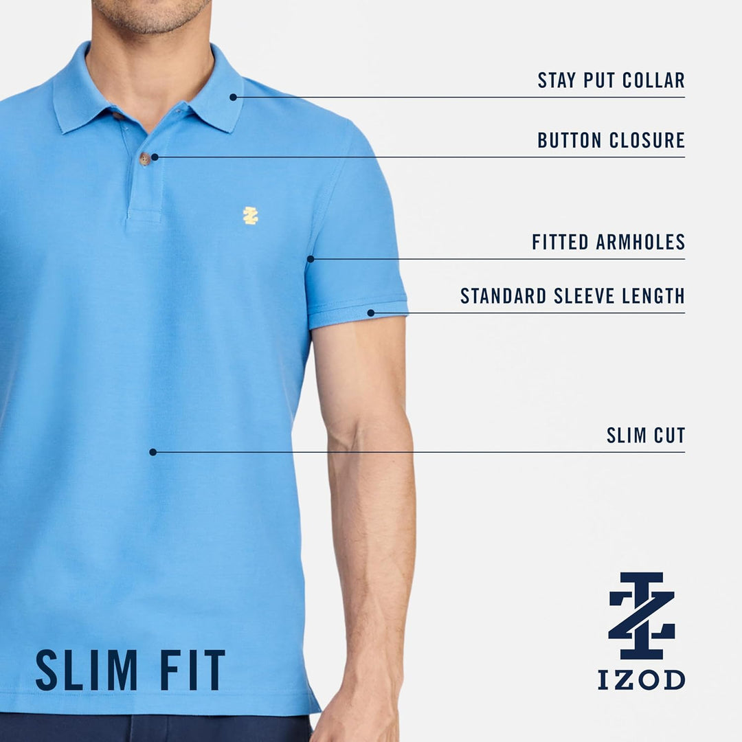 IZOD Herren Big & Tall Advantage Performance Polohemd Schmale Passform S Blau - Blue Radiance, Slim