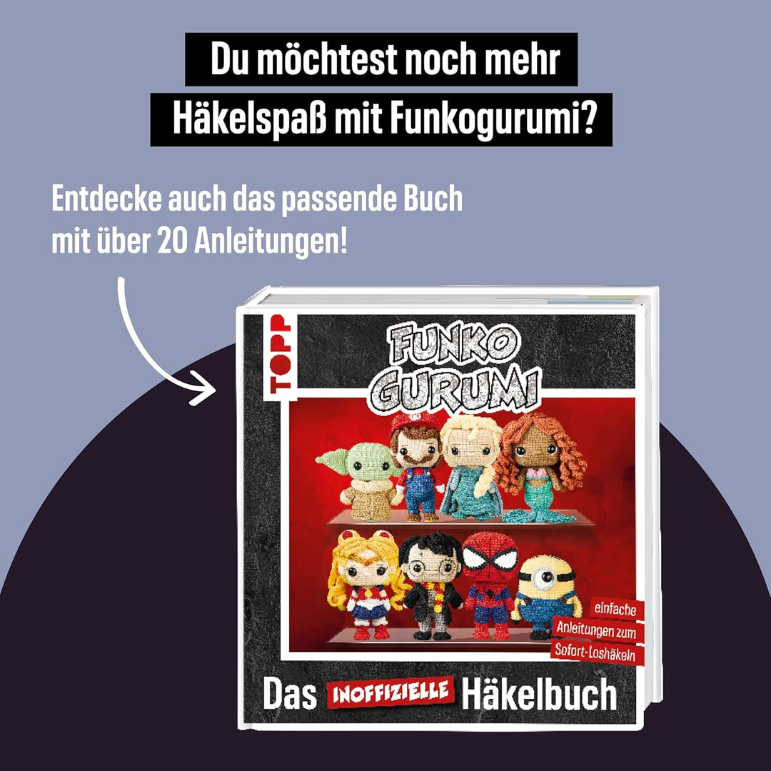 topp Funkogurumi Elsa. Das inoffizielle Häkelset: Anleitung, Misch-Garn in 4 Farben, Füllwatte, Stic