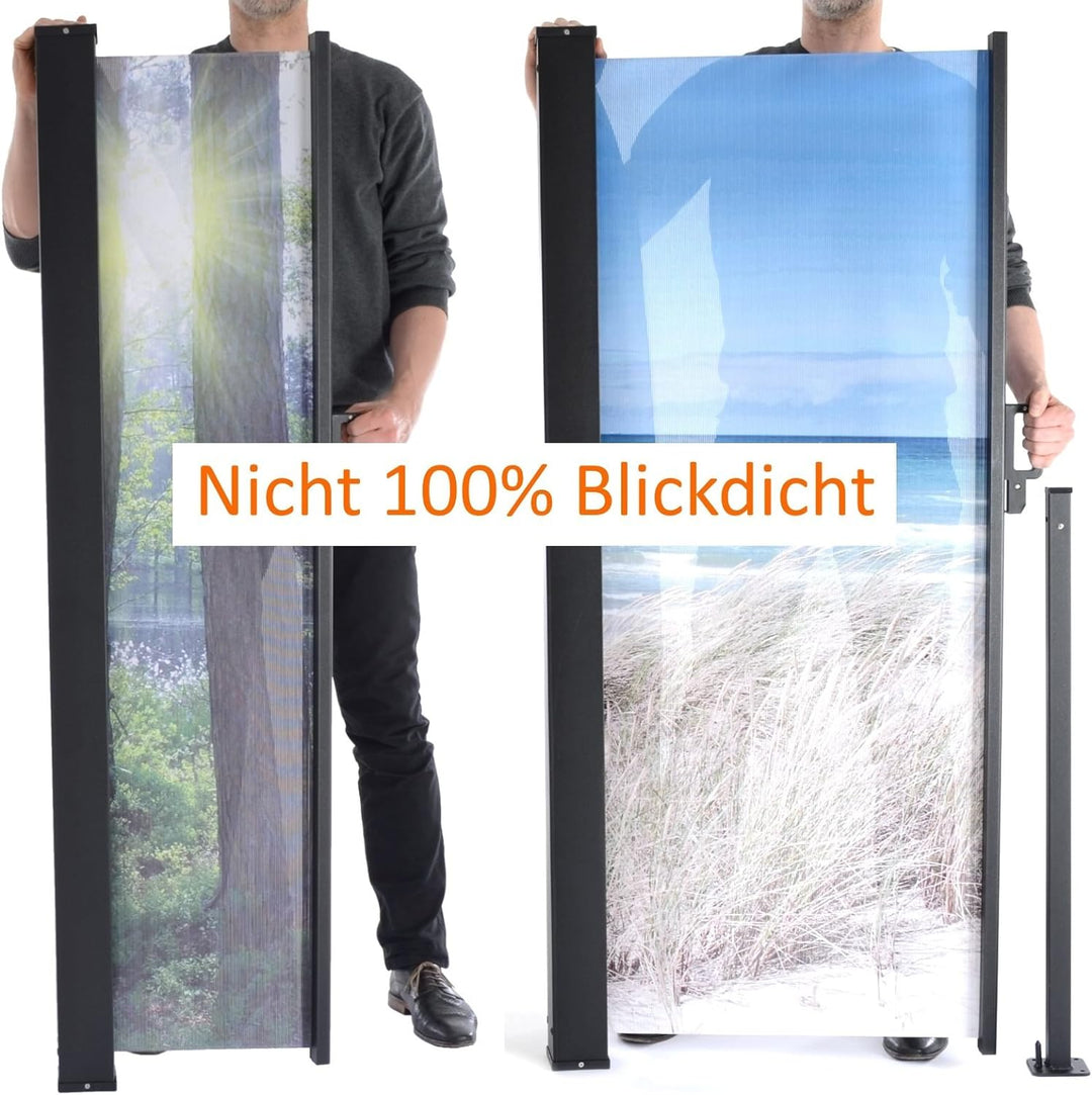 RABURG Seitenmarkise mit Foto Skyline New York Links - Windschutz/Sichtschutz/Seitenrollo 160 x 300