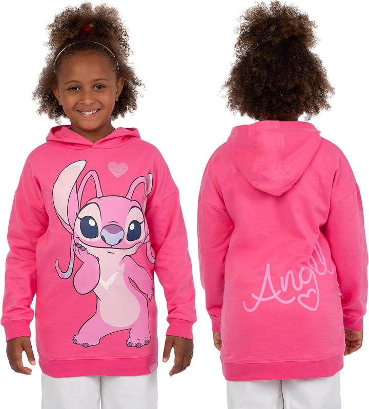 Disney Stitch Pullover | Angel Lang Kapuzenpullover Für Mädchen | Stitch Kleidung Mädchen| Offiziell