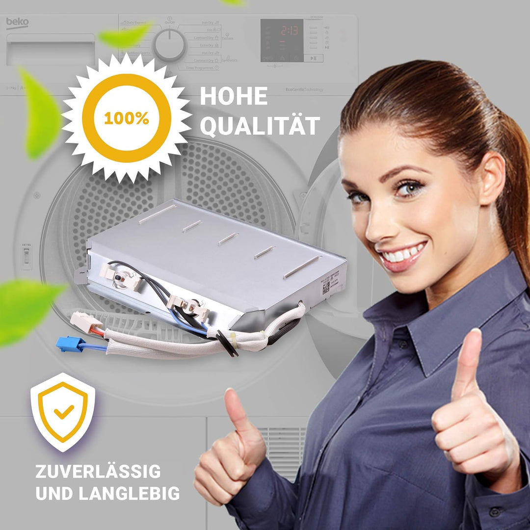 Heizelement Heizung wie Beko 2970101400 Heizregister Trocknerheizung für Wäsche Trockner Heizkörper